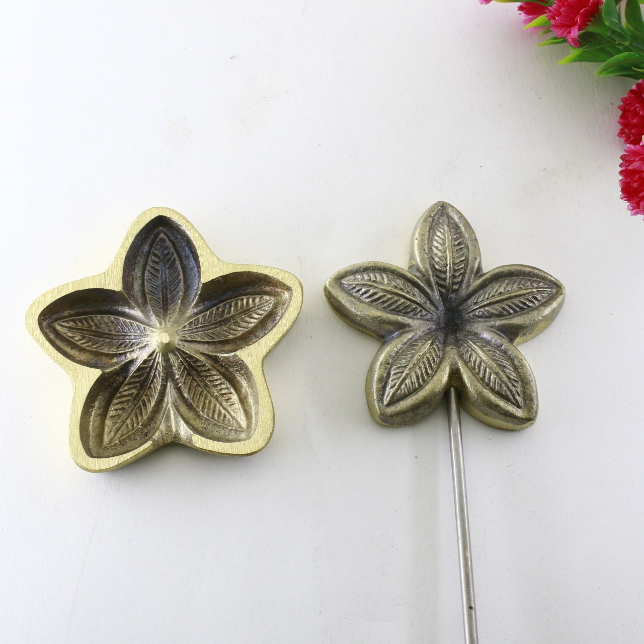 Millinery Flower making tool - leather flower molds - Flower making iron Mould Leaf - Petal Mould silk - 7cm