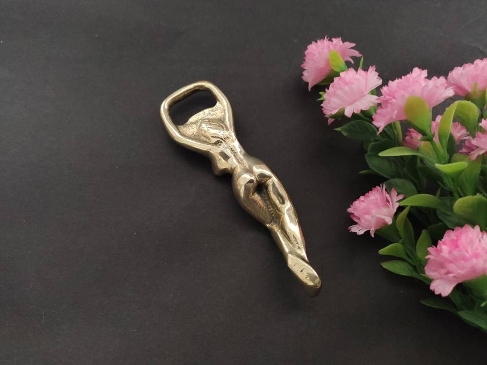 Brass Bottle Opener - naked female figure Bar tool woman opener