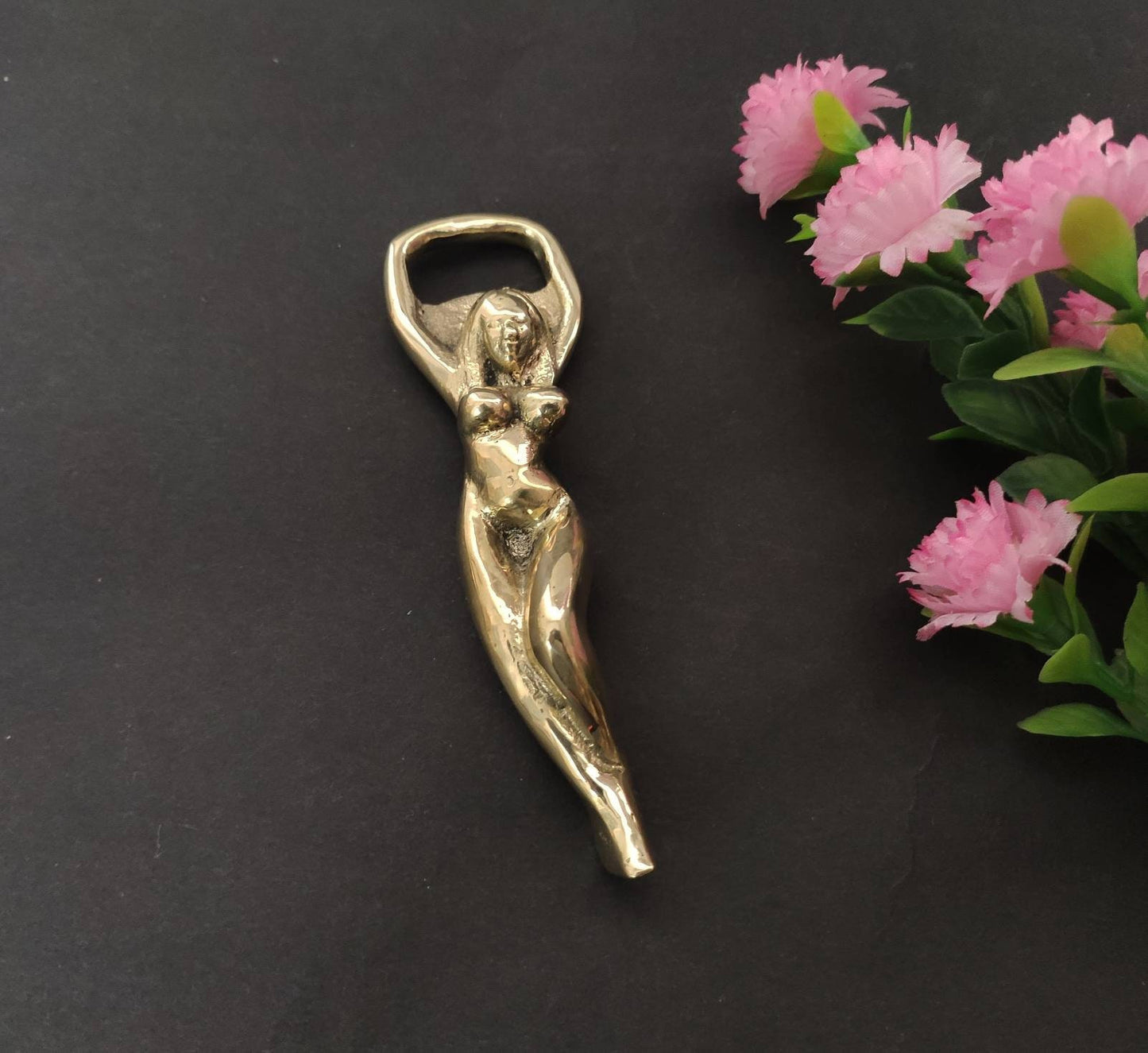 Brass Bottle Opener - naked female figure Bar tool woman opener