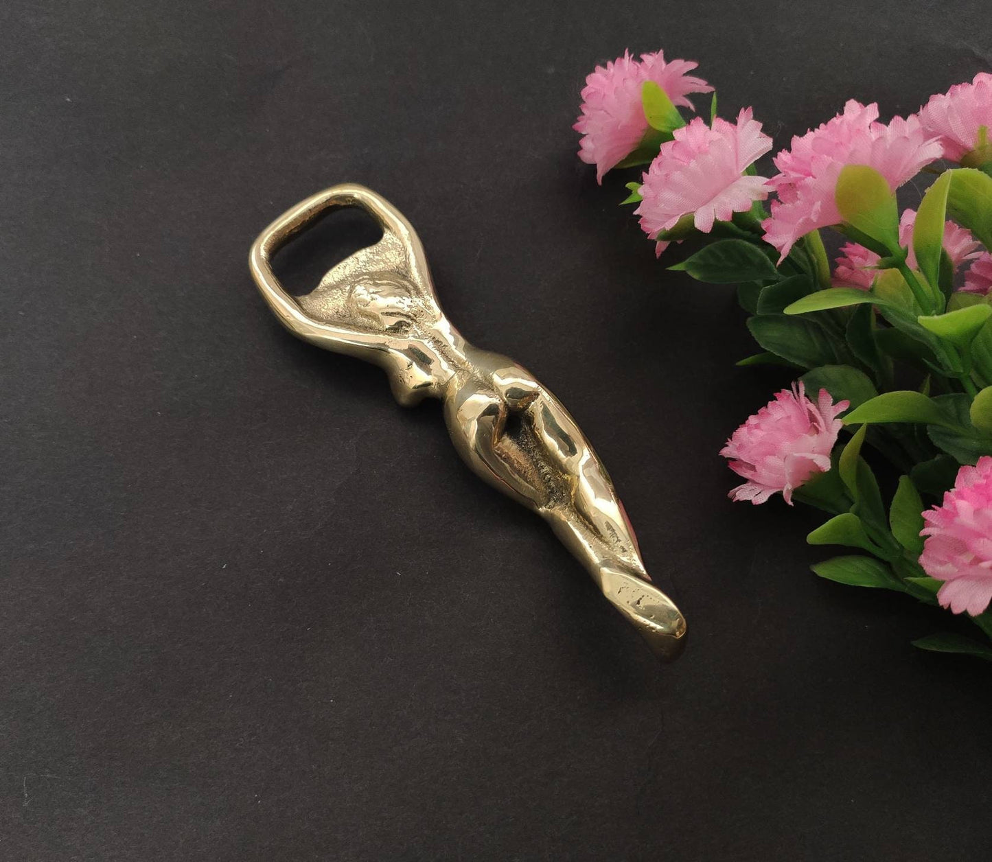 Brass Bottle Opener - naked female figure Bar tool woman opener