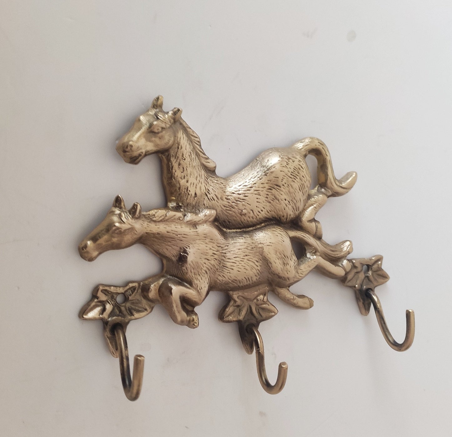 Key holder Horses Brass Wall hook - Wall decor - wall Rack wall hanger brass Wall Decor Key Ring Holder Family Key Holder Home gift