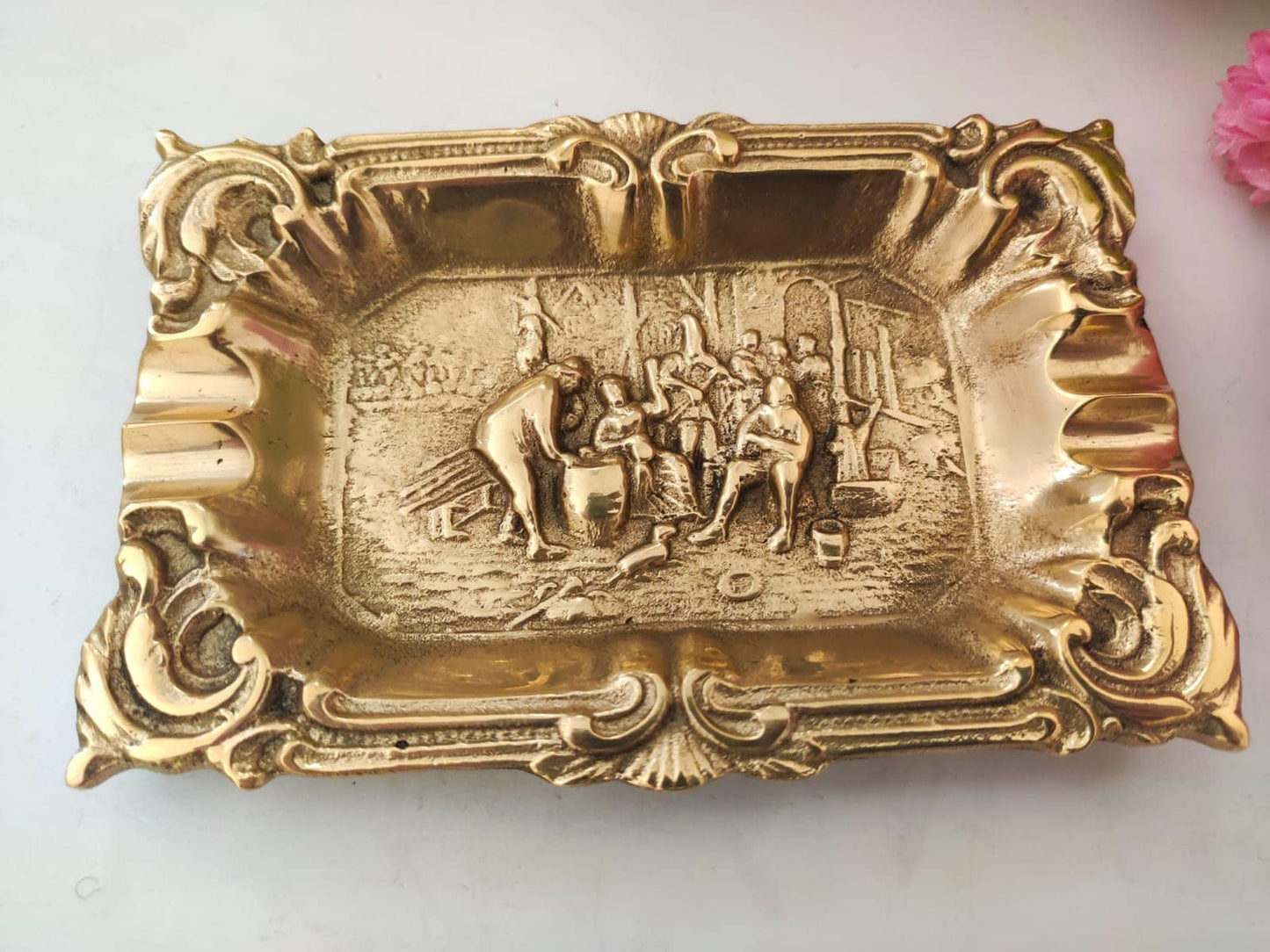 Brass ashtray home decor - solid brass ashtray- collection